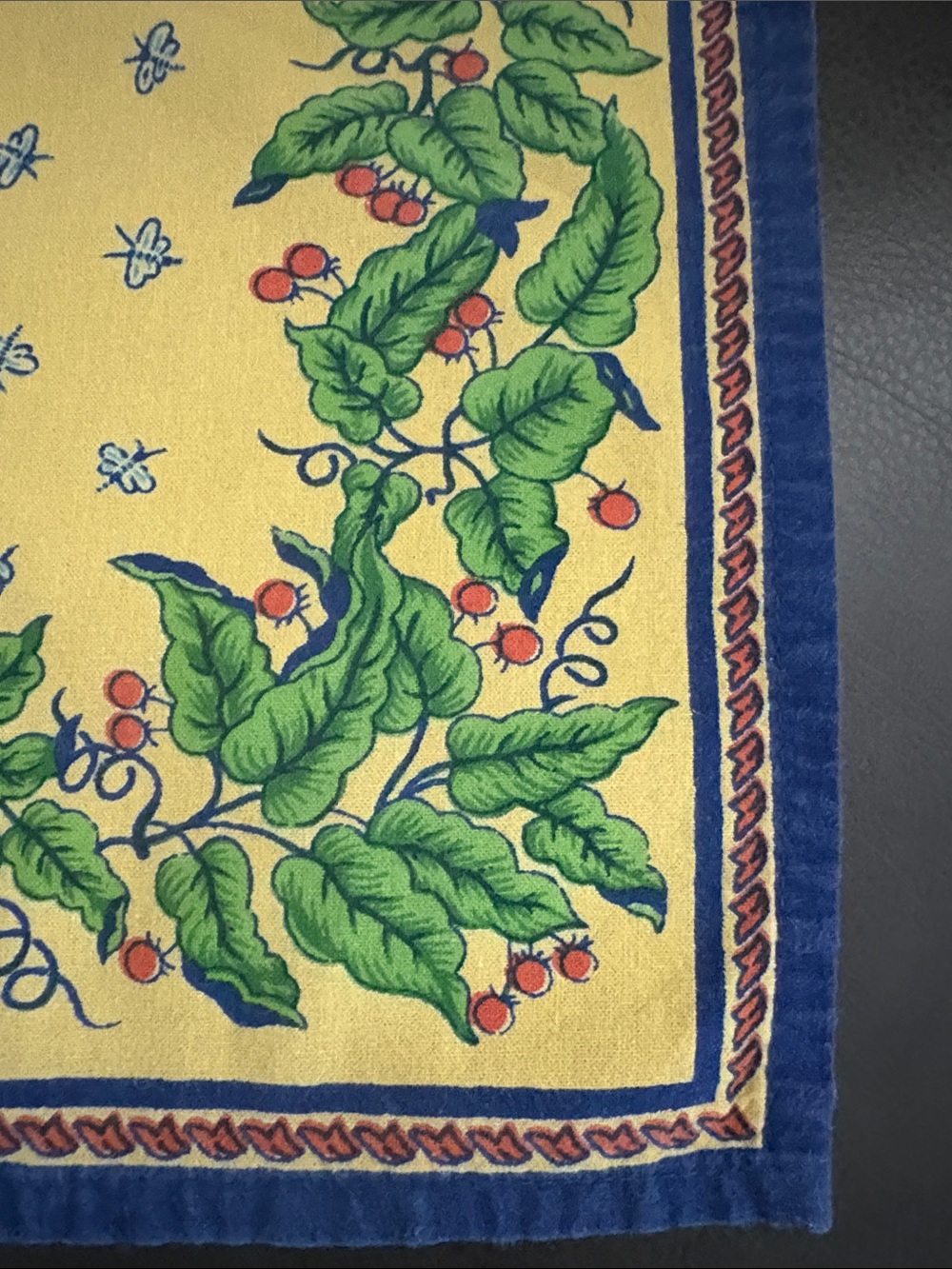 Yellow and Blue Floral Cotton Placemats and Napkins Set - Williams Sonoma - Picture 7 of 11